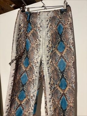 I.AM.GIA blue faux python pants
